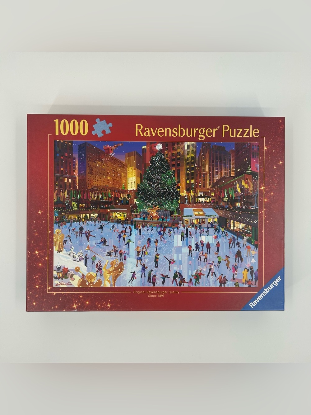 New Ravensburger 1000-Piece Holiday Ice Rink Puzzle Rockefeller Center Joy